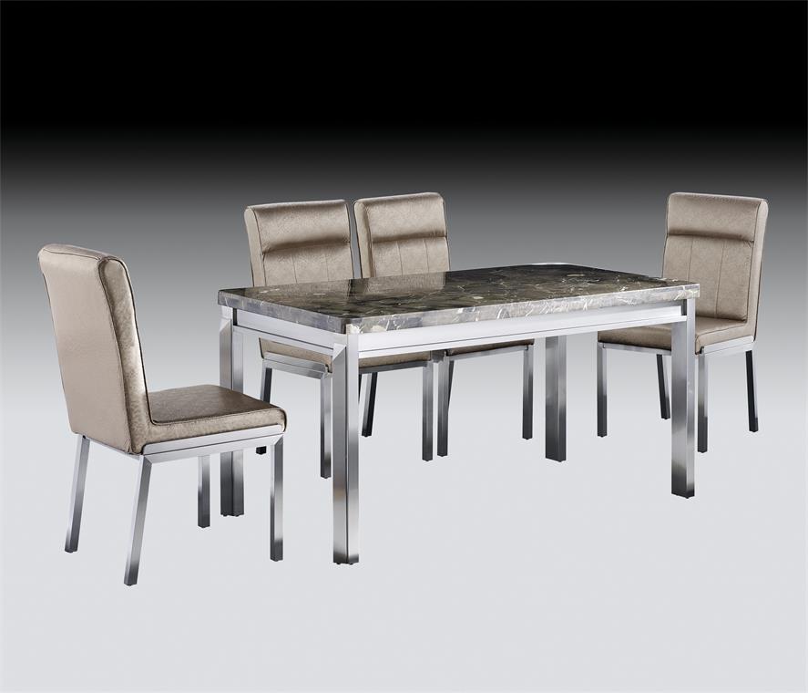 亮金色鑫廣意不銹鋼餐桌椅是現代感和奢華感兼具的顏色充滿時尚精致的現代魅力
